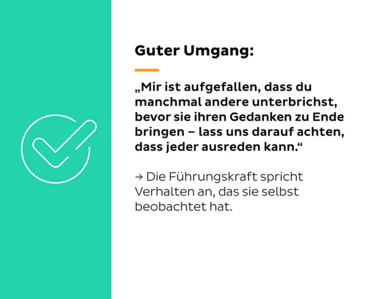 Beispiel für guten Umgang in Textform