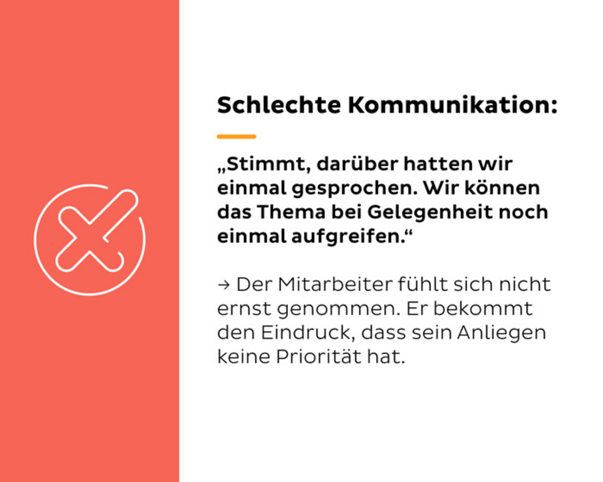 Beispiel für schlechte Kommunikation in Textform