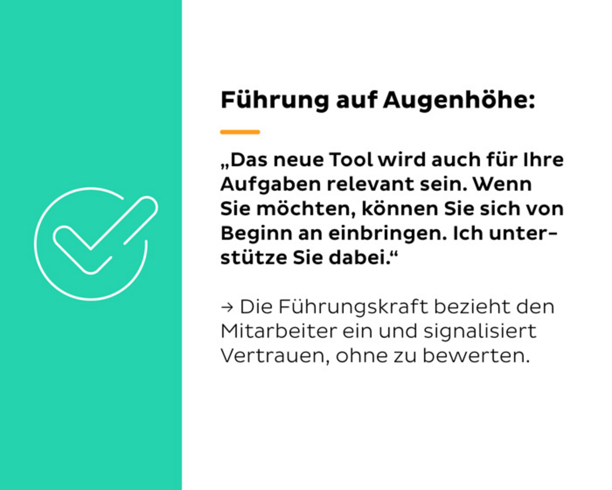 Beispiel für Führung auf Augenhöhe in Textform