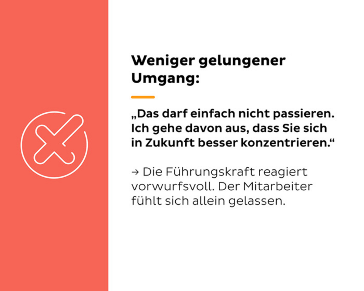 Beispiel für weniger gelungenen Umgang in Textform