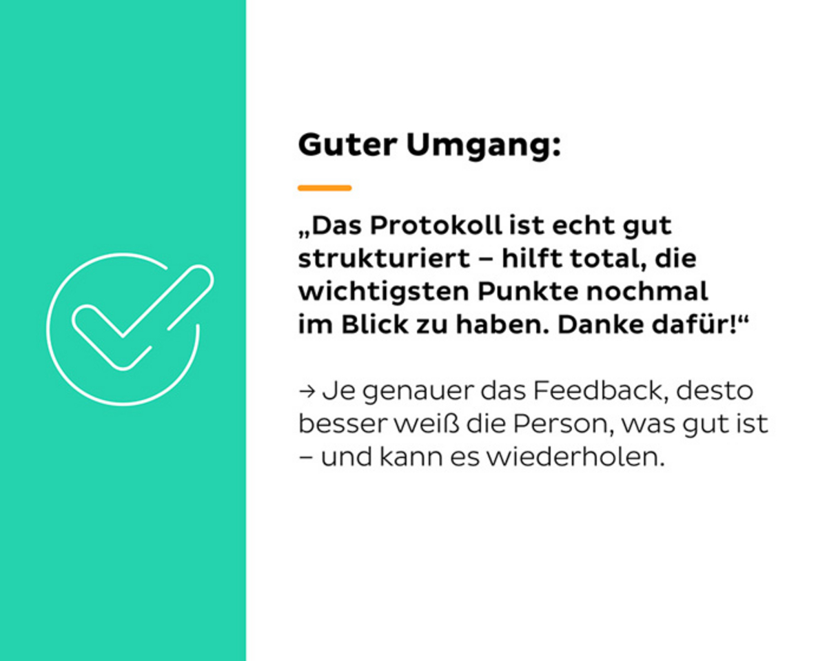 Beispiel für guten Umgang in Textform