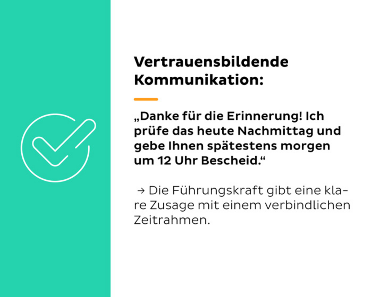 Beispiel für vertrauensbildende Kommunikation in Textform