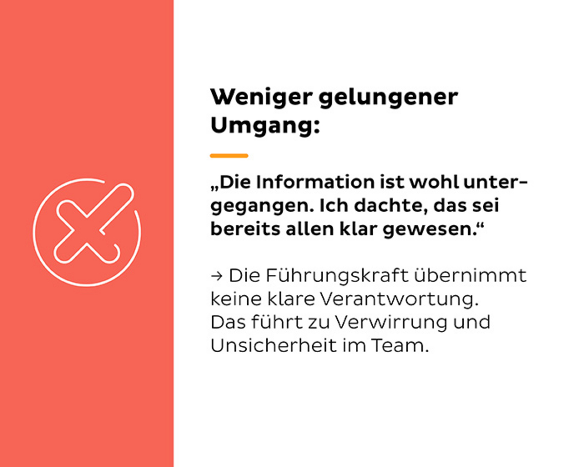 Beispiel für weniger gelungenen Umgang in Textform