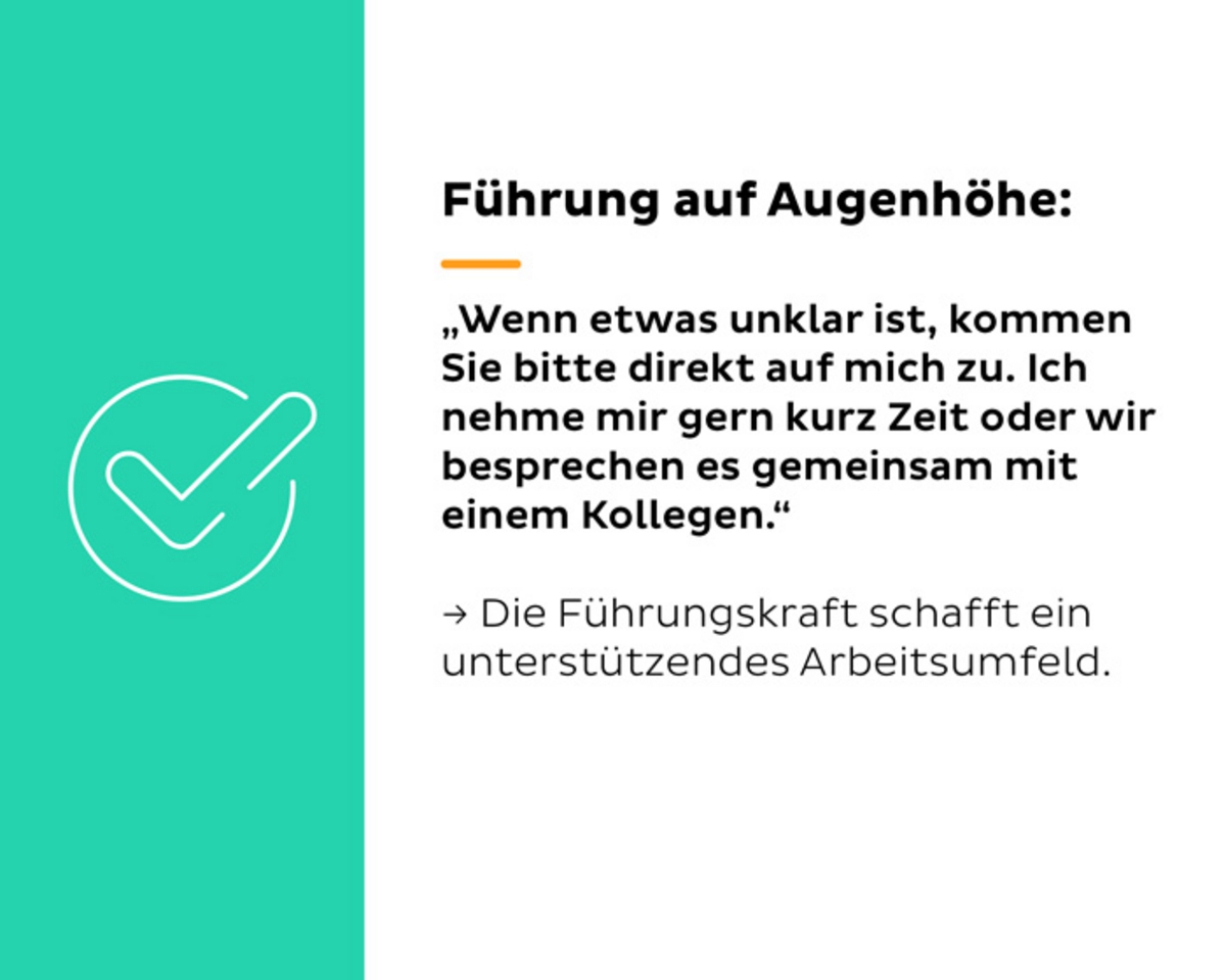 Beispiel für Führung auf Augenhöhe in Textform