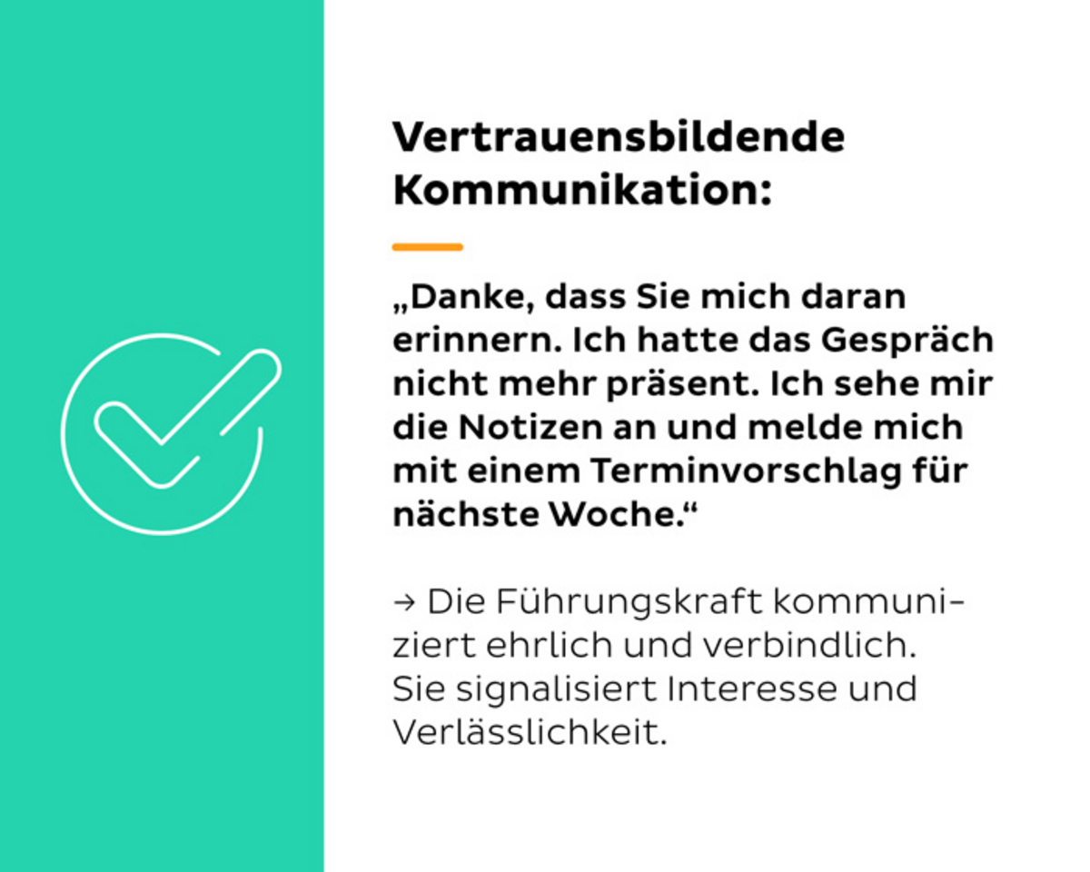 Beispiel für vertrauensbildende Kommunikation in Textform