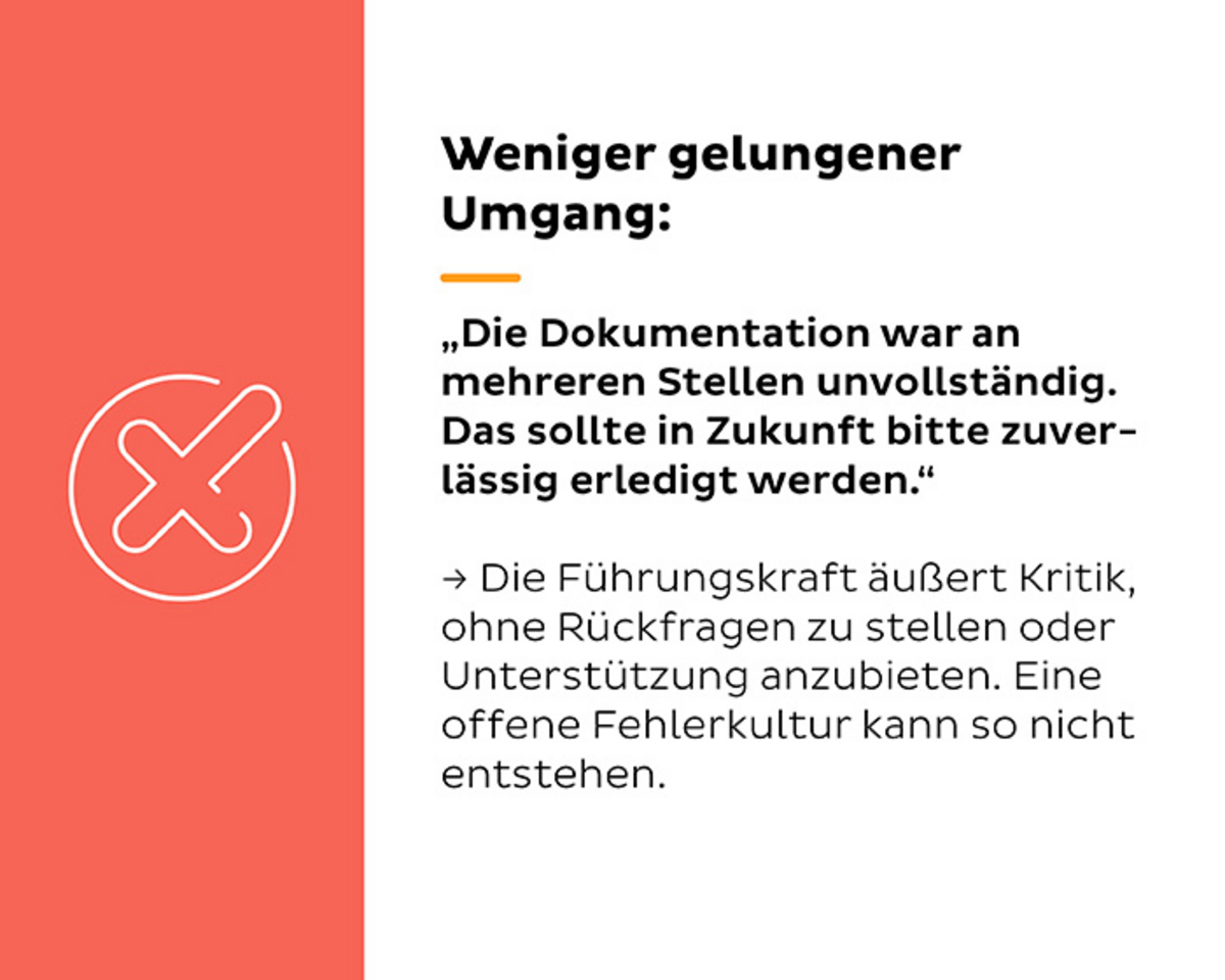 Beispiel für weniger gelungenen Umgang in Textform