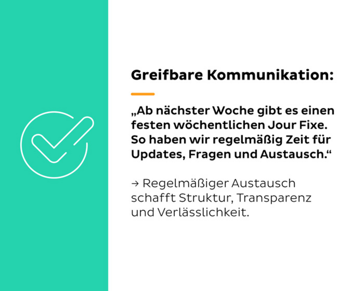 Beispiel für greifbare Kommunikation in Textform